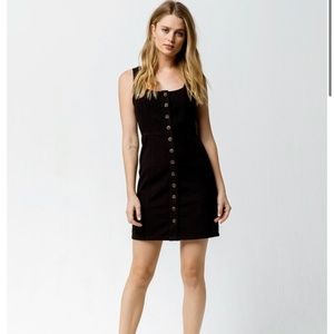 Chloe & Katie Black Button Front Y2K Style Dress - Size L